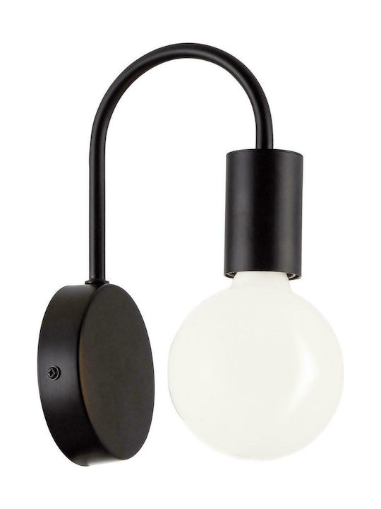 Viokef Jane Κλασικό Φωτιστικό Τοίχου με Ντουί E27 σε Μαύρο Χρώμα Πλάτους 10cm